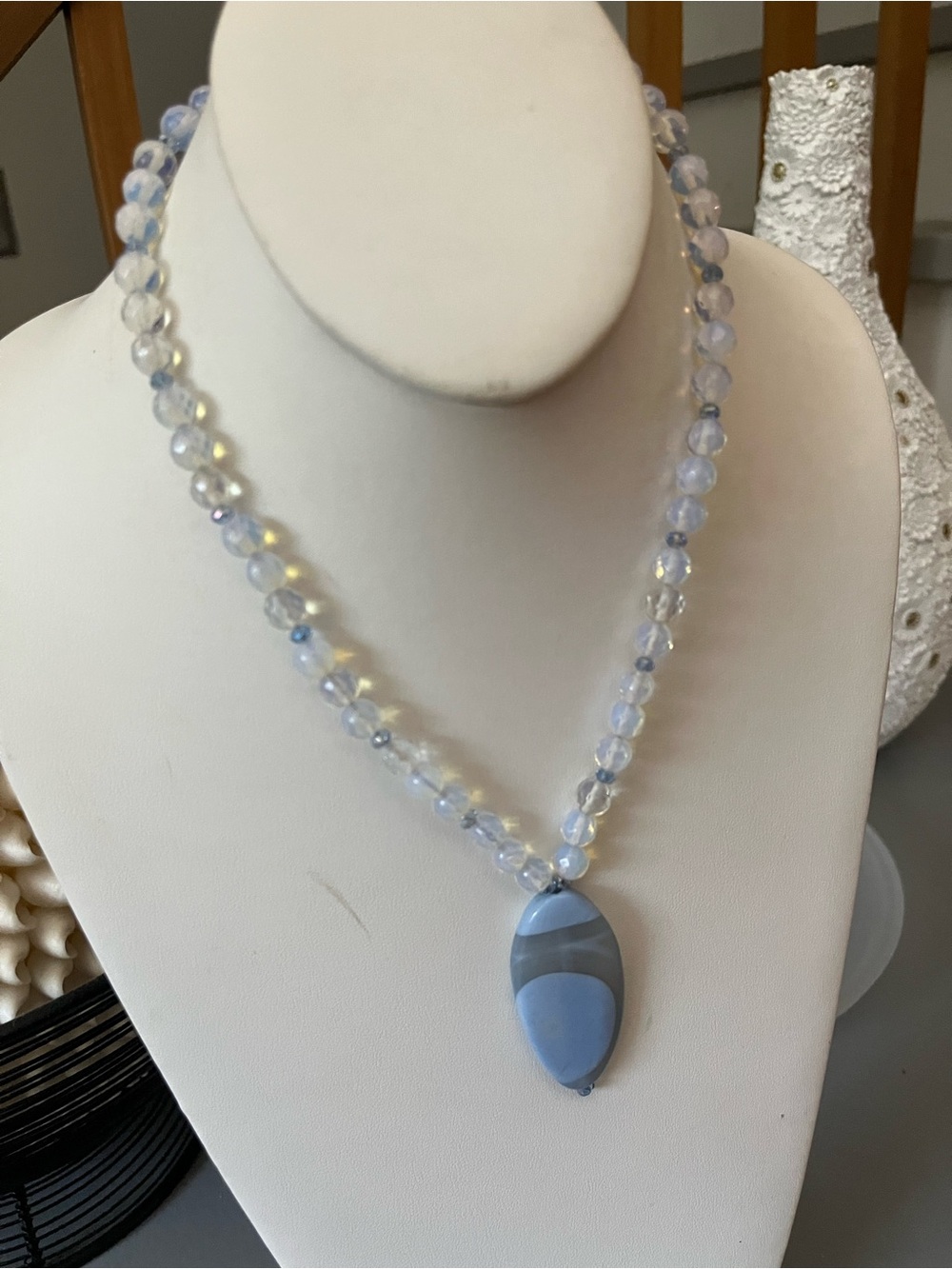 Opalite Agate Pendant Necklace - natural stones